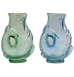 a glass fish design vase