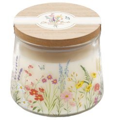 Brighten your space with this charming wax candle 