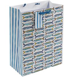 Gift with a splash of coastal charm! with this sardine gift bag