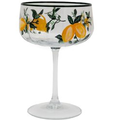 Add a splash of sunshine to your drinks with this 16cm Yellow Citrus Cocktail Glass