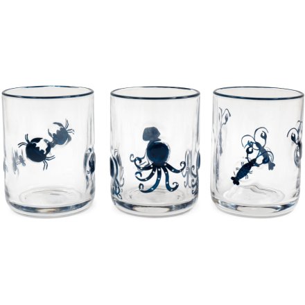 3/A  Sealife Glass Tumbler, 11cm 