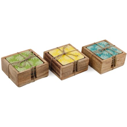 11cm Palm Enamel Coasters, 3/A