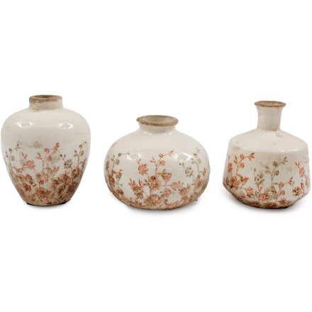 3/A Floral Print Vase, 13cm 