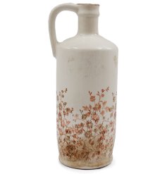 Elegant floral vase with handle