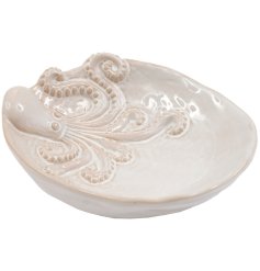 white octopus trinket dish  