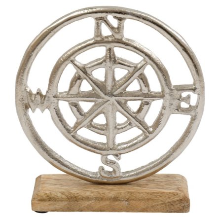 Small Compass On base Deco, 16.5cm 