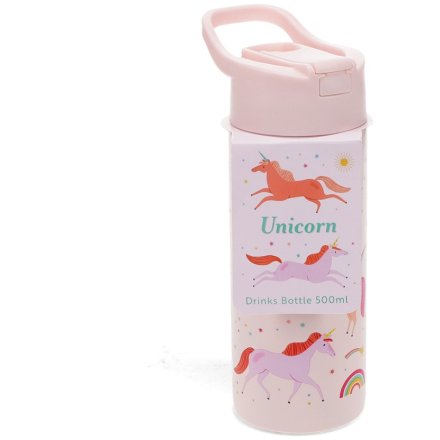 Keep refreshed with the sleek 500ml Stainless Steel Unicorn Water Bottle.