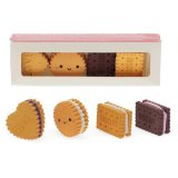Add a sweet touch to your desk with this set of 4 biscuit-shaped erasers