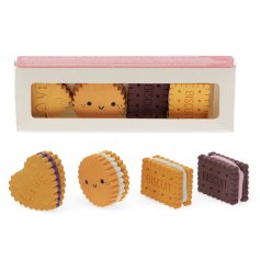 Add a sweet touch to your desk with this set of 4 biscuit-shaped erasers