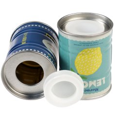 Add a zesty twist to your table with these vibrant lemon and spicy harissa tin salt and pepper shakers