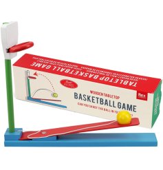 Enjoy the excitement of basketball anytime with this delightful wooden tabletop game for endless fun!