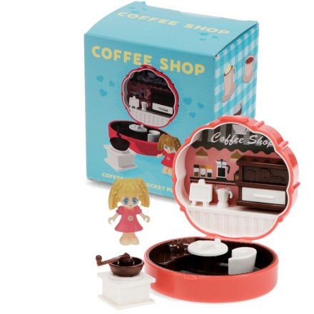The Little Compact Playset - Coffee Shop: a cute miniature café ideal for creative, imaginative fun.