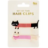Add a touch of feline charm to your look with this adorable set of two cat-themed hair clips
