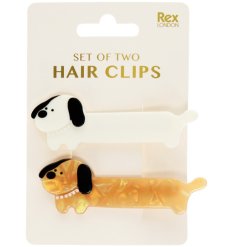 Give your hairstyle charm with these cute and fun sausage dog hair clips.