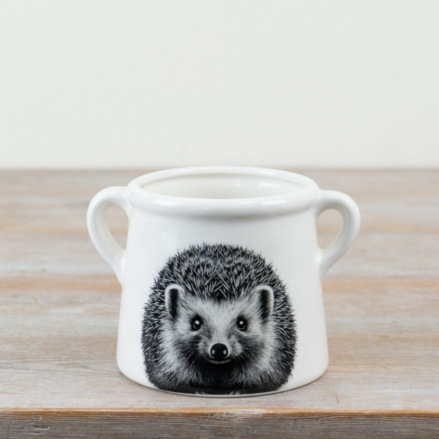 White Hedgehog Pot, 15cm 