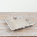 View Heart Cut Out Tray, 31cm Details a wooden heart serving tray