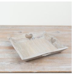 a wooden heart serving tray 