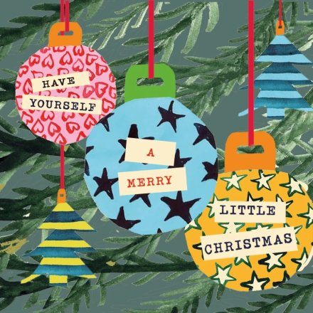 Merry Little Christmas Festive Greetings Card, 15cm 
