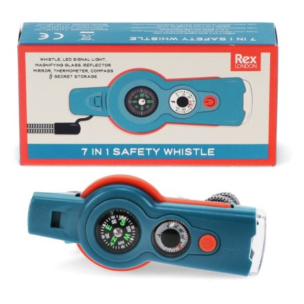 A handy and compact safety whistle from REX International.