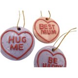 Add a charming touch to any space with this 4cm Ceramic Love Heart Hanging Decoration—featuring a sweet message, vibra
