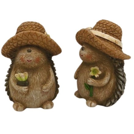 Decorative resin hedgehog statue for garden display