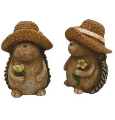 Decorative resin hedgehog statue for garden display