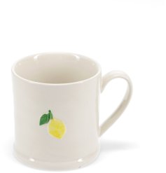 Sip in style with this vibrant Lemon Stoneware Mug