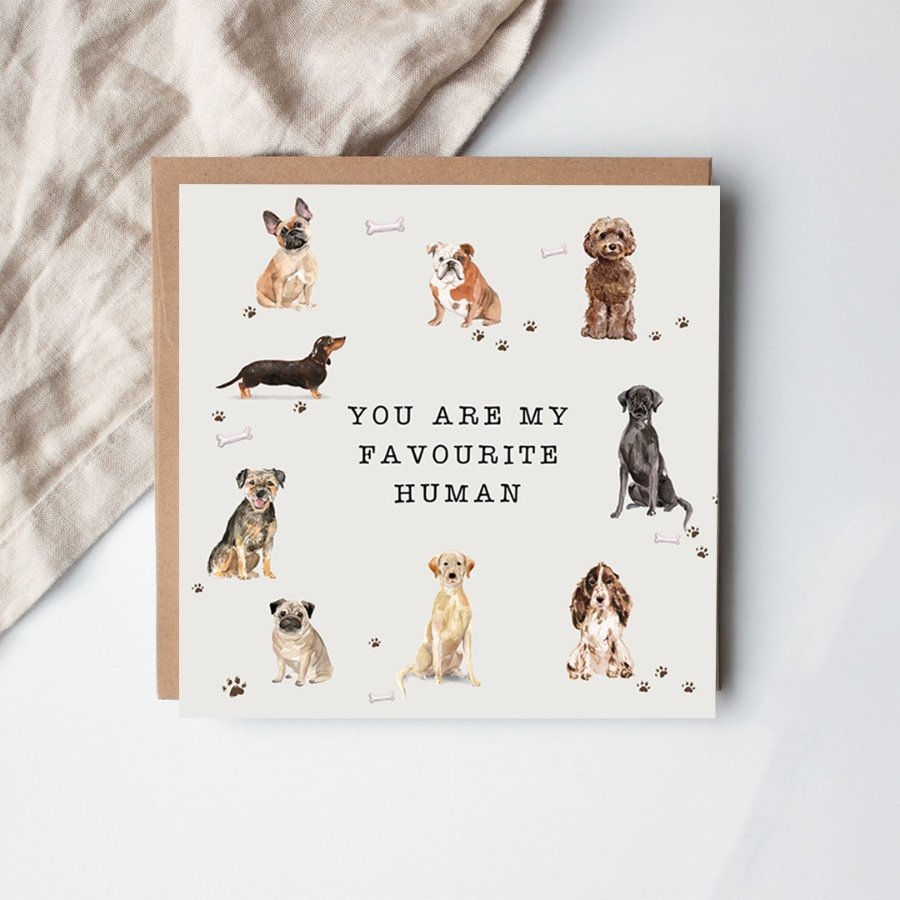 Adorable gift card featuring a lovable dog design.
