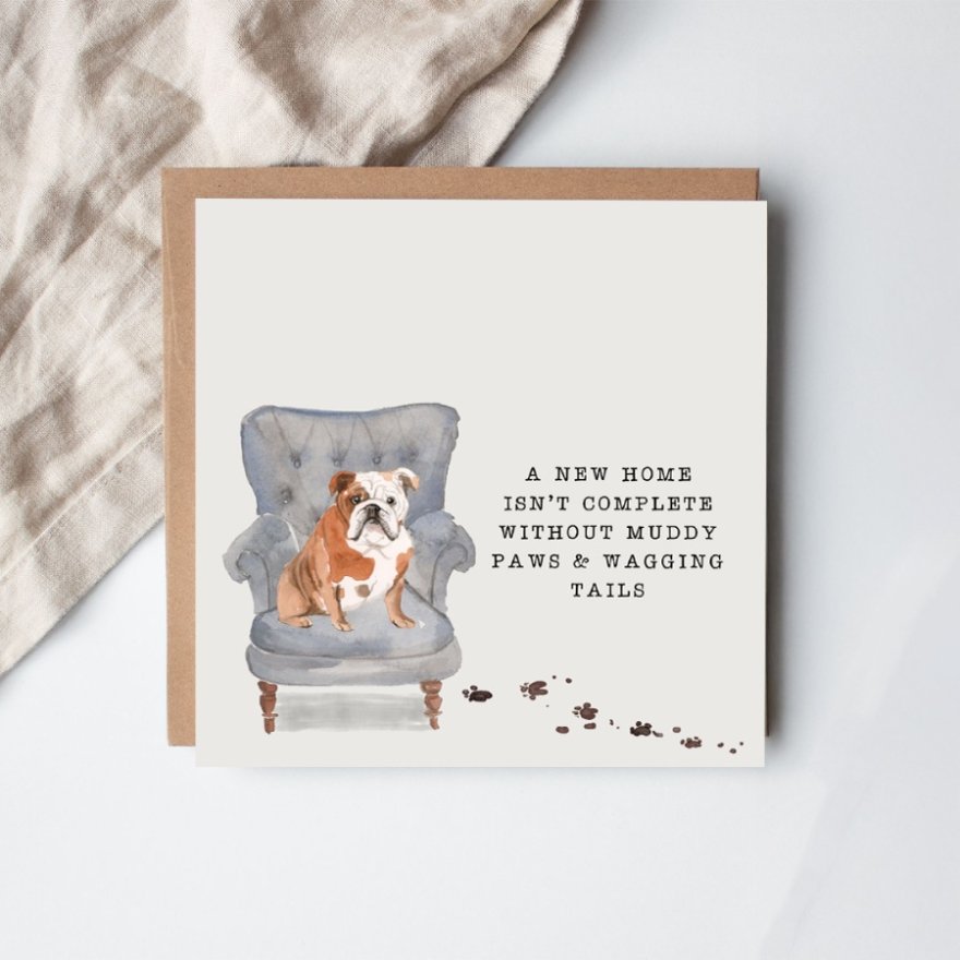 15cm A New Home Bulldog Greetings Card