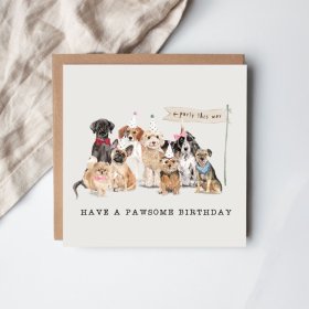 a charming dog themed birthday card 