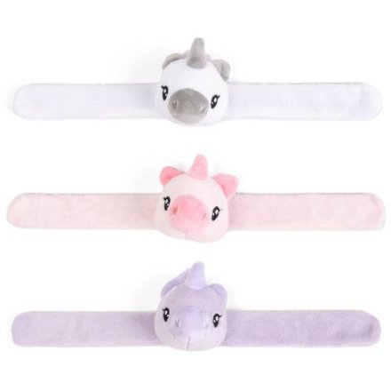a colourful plush unicorn deign snap band