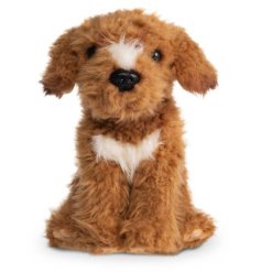 Bring home the cuddly charm of the Living Nature Labradoodle Brown Plush 