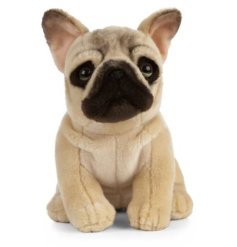 a cute sitting frenchie soft toy 