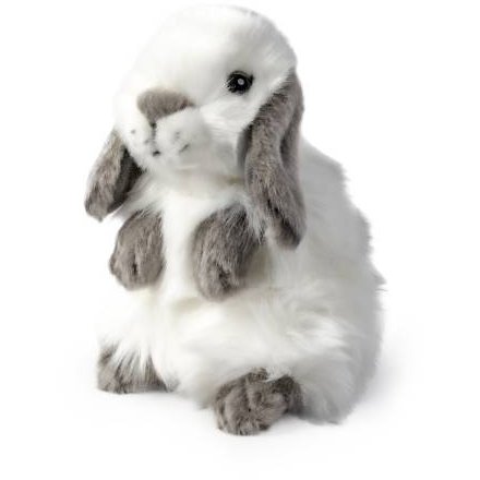 Living Nature Grey Lop Eared Rabbit Plush, 16.5cm
