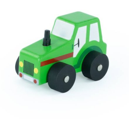 This charming blue and green wooden tractor toy is perfect for any little one 