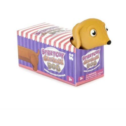 Stretchy Sausage Dog Toy, 9cm 