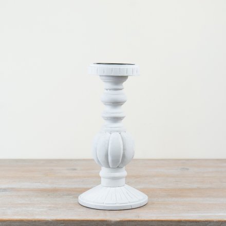 Charming candle holder crafted from durable wood and iron