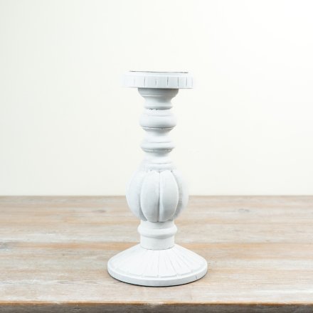 Charming candle holder crafted from durable wood and iron