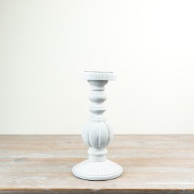 Chic wood and iron candle holder with a modern design.