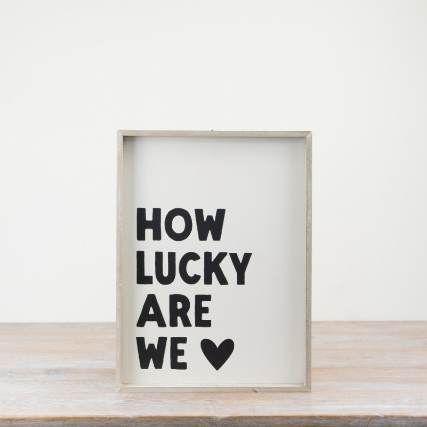 Wooden"How Lucky Are We" 40cm 