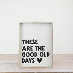 Add cozy charm and happy memories with the "These Are The Good Old Days" decor.