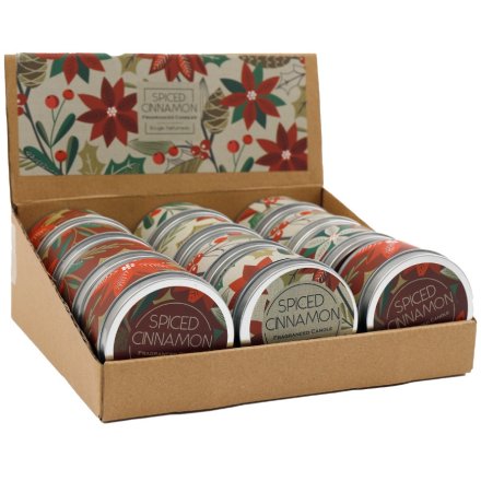 2/A Scented Poinsettia Tin Candle, 8cm 