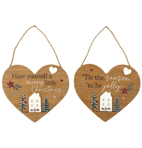 Bring holiday cheer with this Christmas Heart Plaque, decorated with timeless festive designs.
