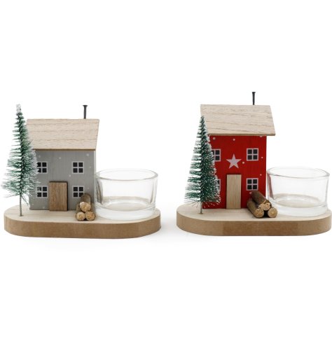 Add a warm holiday charm with this delightful Christmas House Tealight Holder.