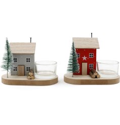 Bring a warm holiday charm with this delightful Xmas House tealight holder.