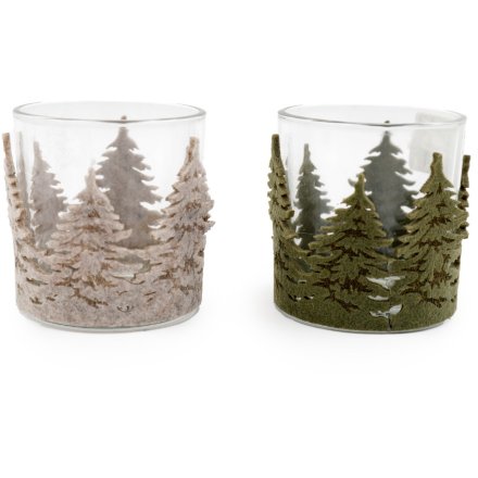 2/A Tree Felt Candle Holder, 8cm 