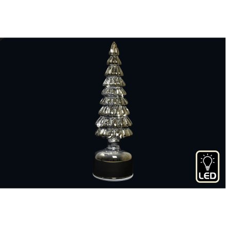 30cm Grey LED Rotating Tree