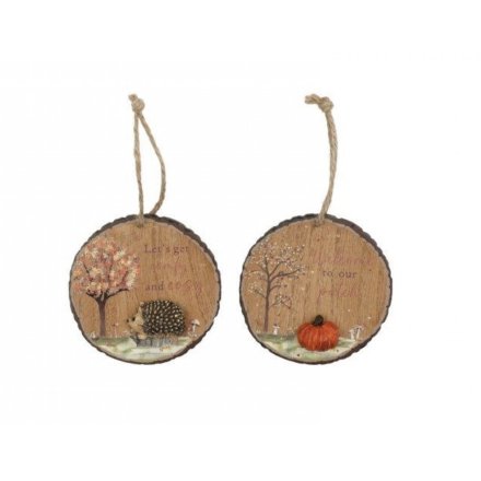 2/A Autumn Round Hanging Plaque, 10cm 
