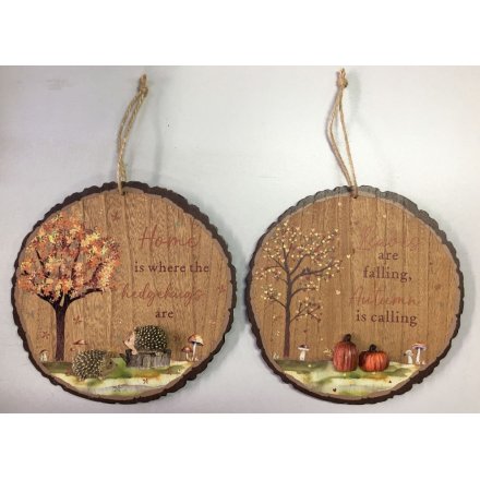2/a Autumn Round Hang Plaque, 20cm 