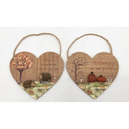2/A Autumn Heart Plaque, 16cm 